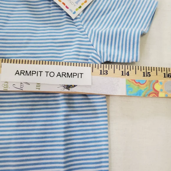 Jelly Bean/Smock Candy Size 4 Medium Blue Striped T-Shirt Cotton/Spandex NWT - Picture 5 of 7